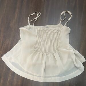 H&M Cream/Light Pink Sleeveless Blouse